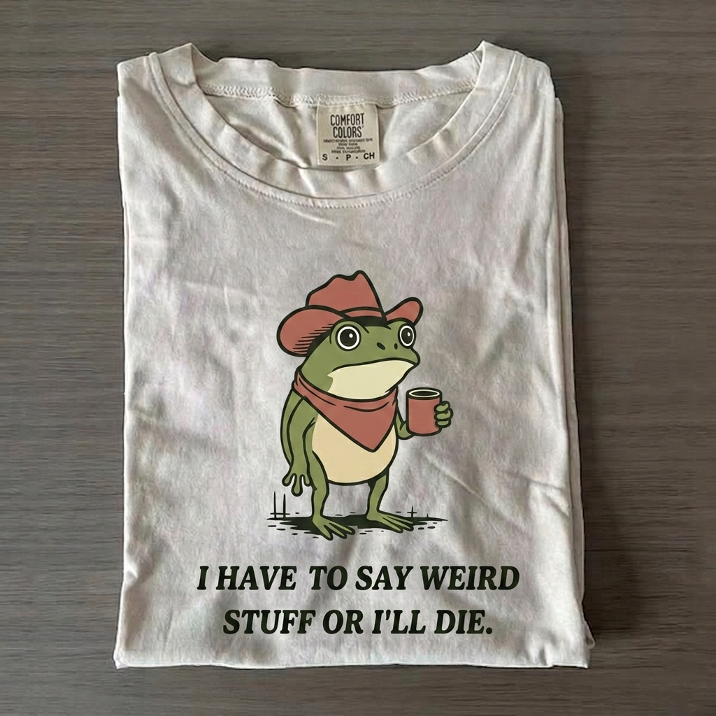 I Have To Say Weird Stuff Or I Will Die T-shirt Vintage Washed DTG Graphic Tee | ZalleStudio