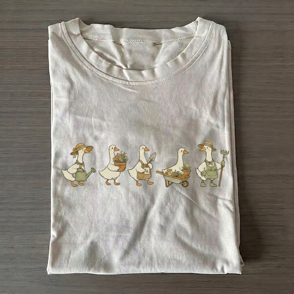 Garden Goose T-shirt  Vintage Washed DTG Graphic Tee | ZalleStudio