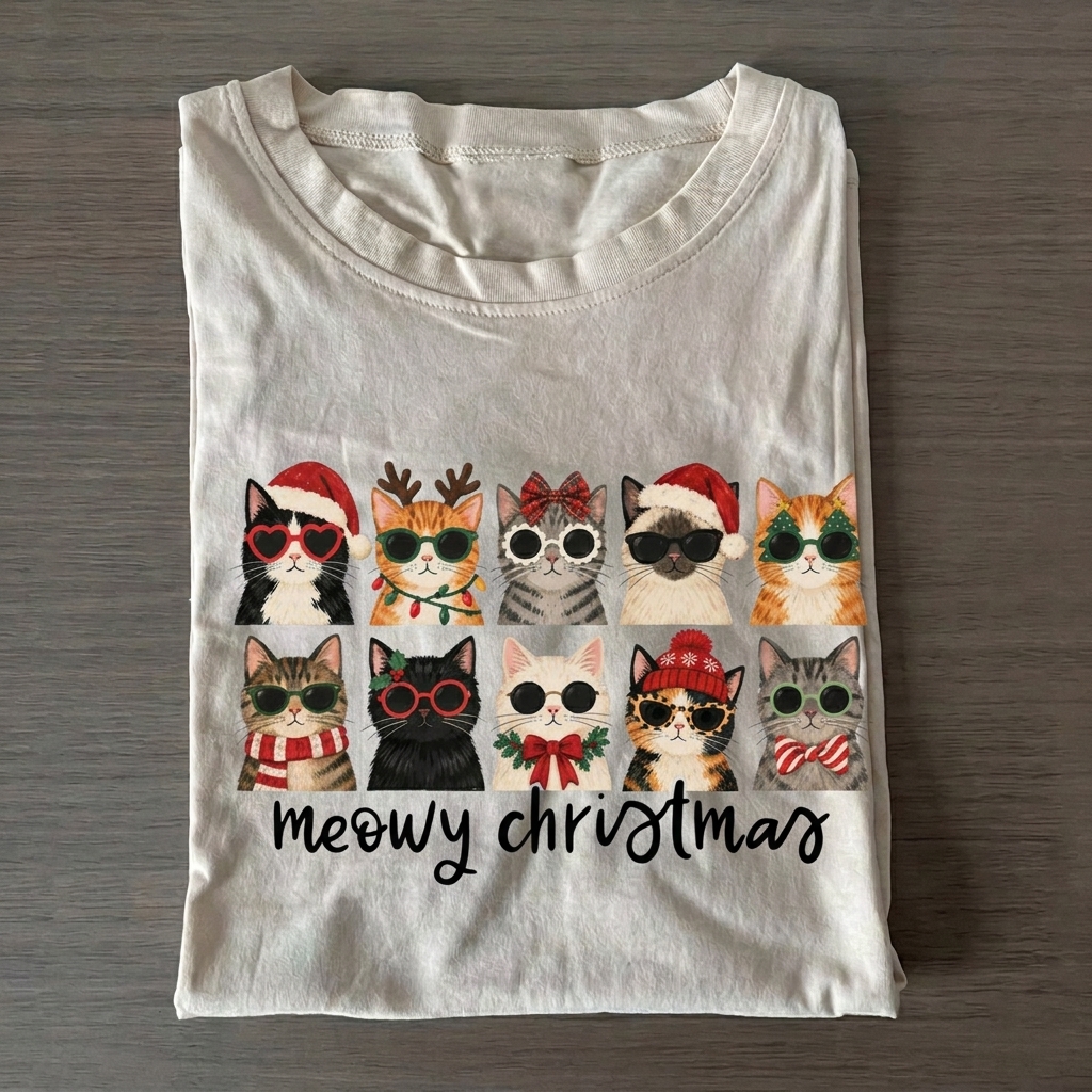 Meowy Christmas T-shirt