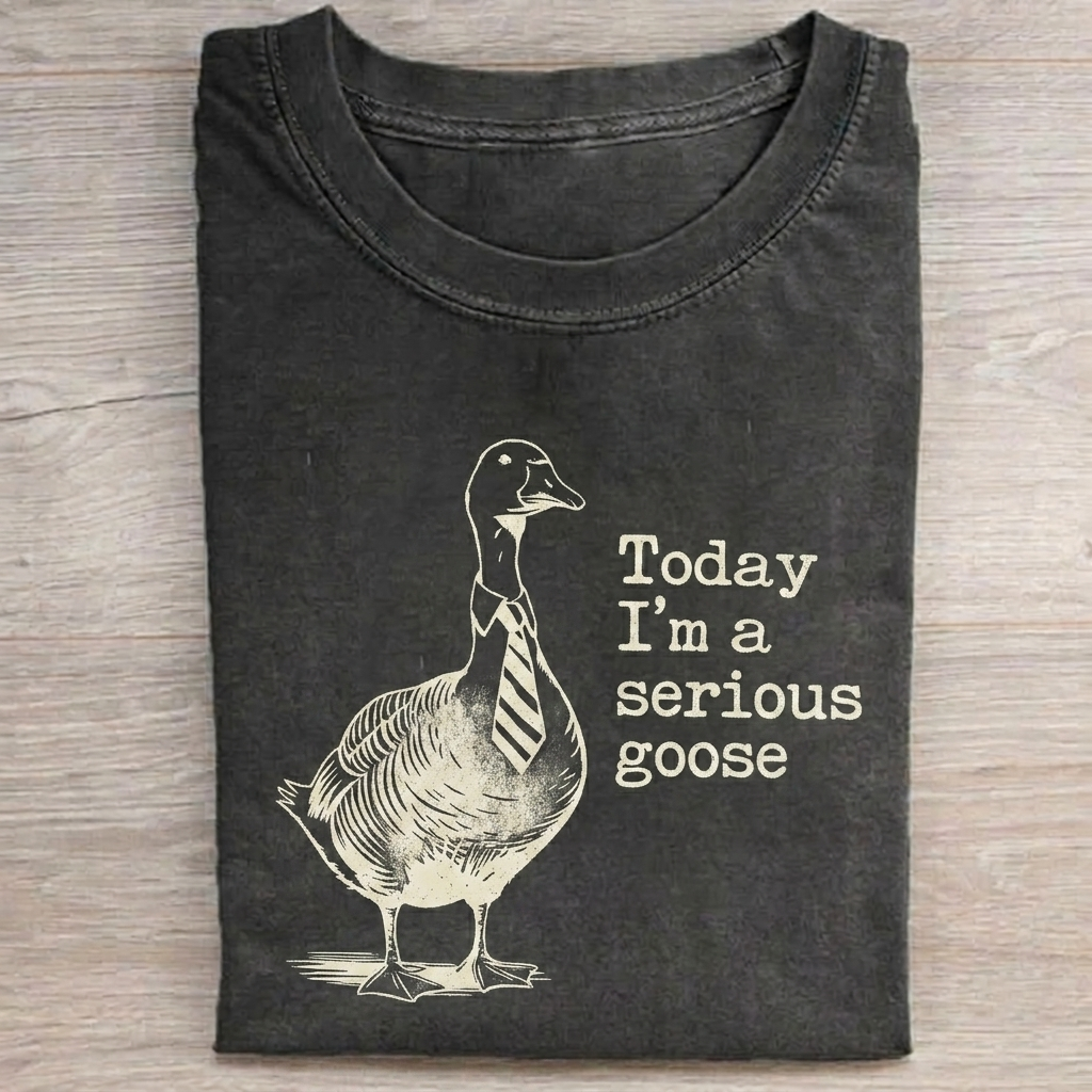 Today I'm A Serious Goose T-shirt Vintage Washed DTG Graphic Tee | ZalleStudio