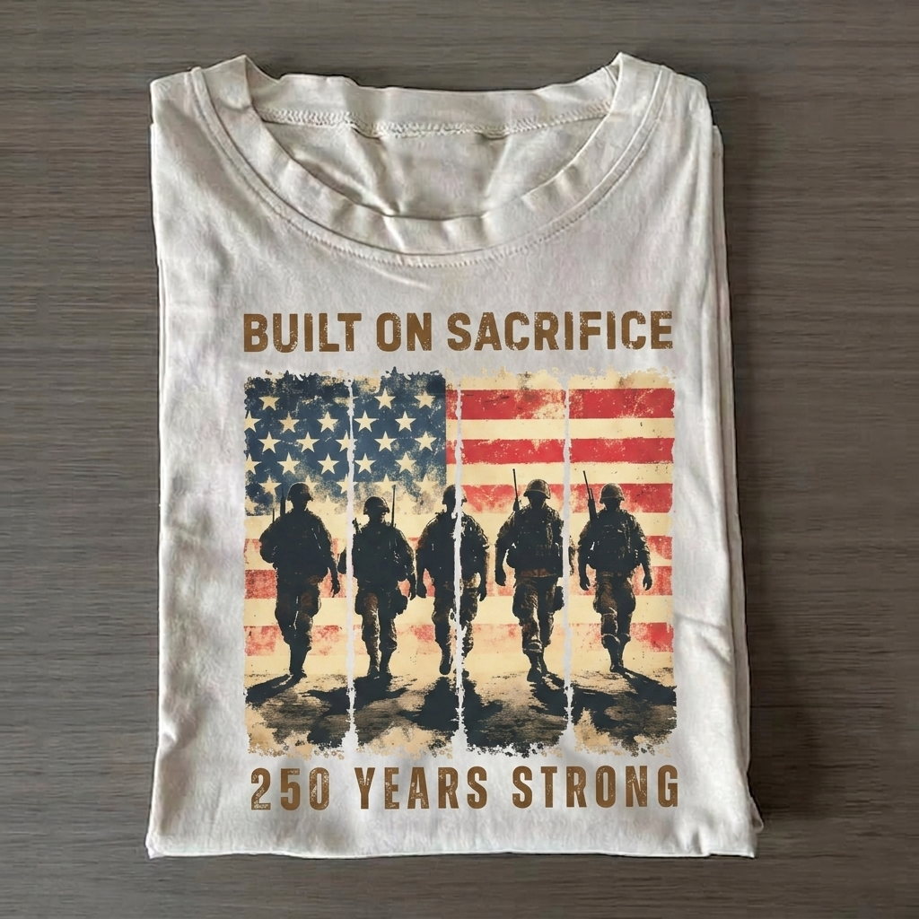 Built on Sacrifice T-Shirt Vintage Washed DTG Graphic Tee | ZalleStudio