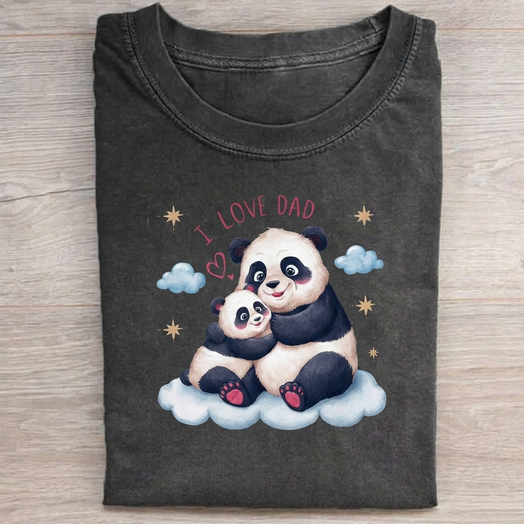I Love Dad Panda T-Shirt 