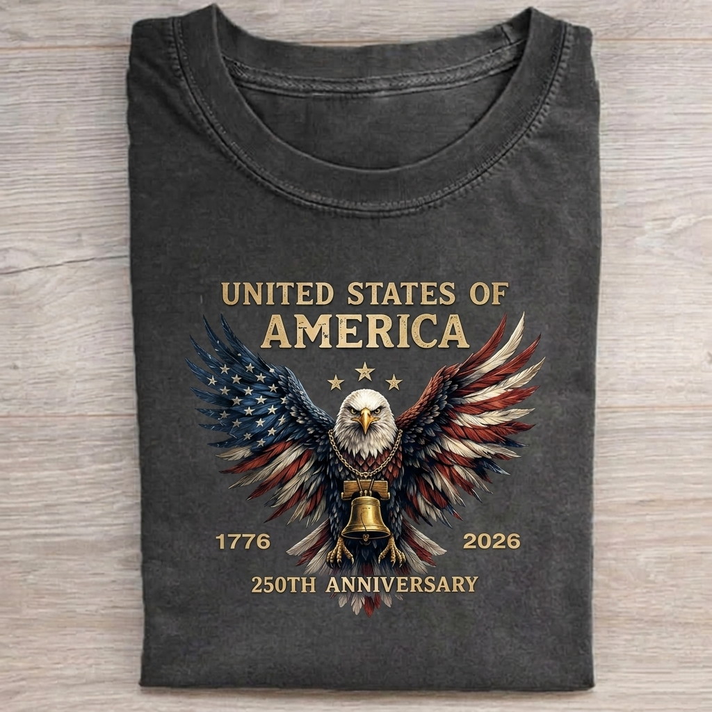 Retro 250th Anniversary of The United States T-Shirt Vintage Washed DTG Graphic Tee | ZalleStudio