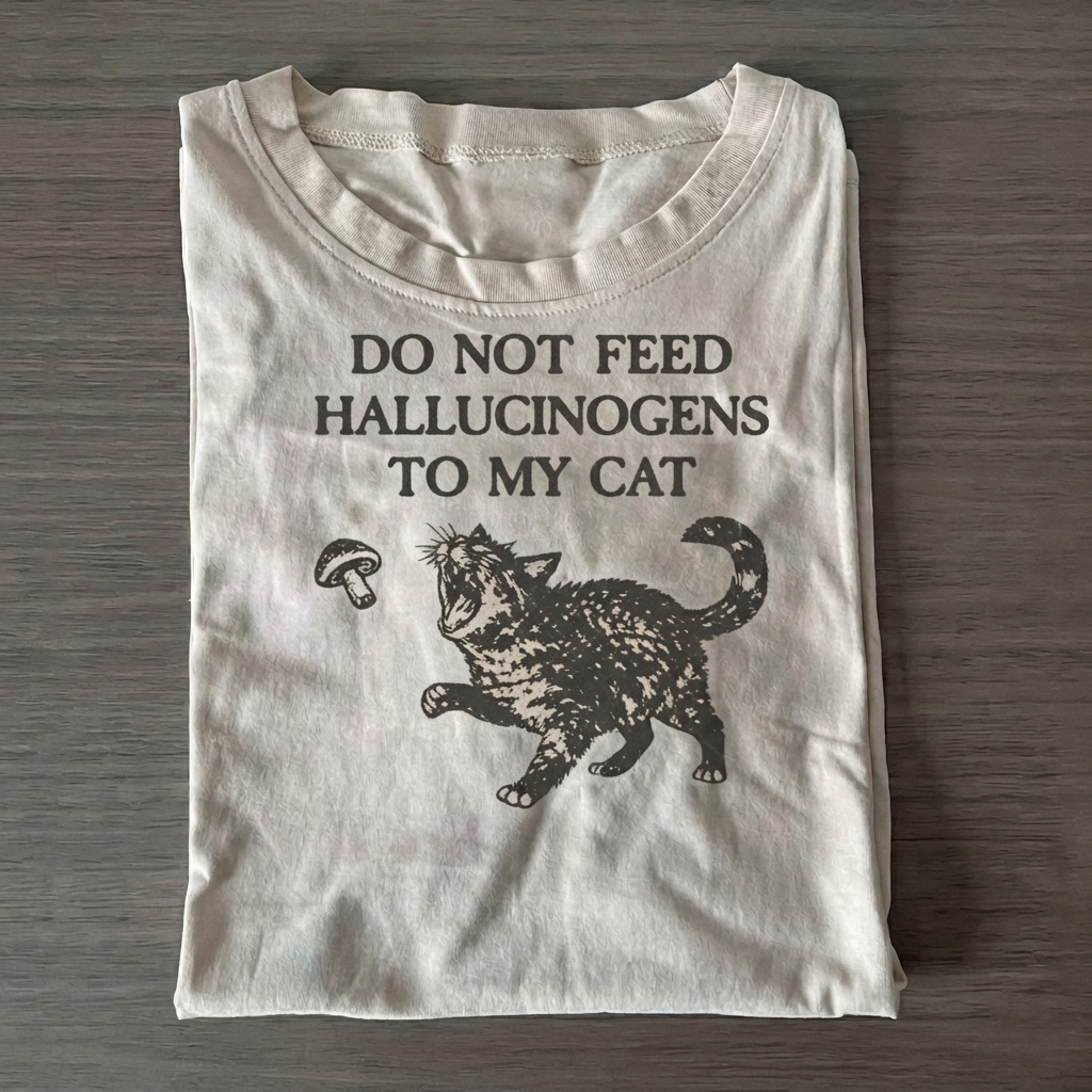 Do Not Feed Hallucinogens To My Cat T-shirt