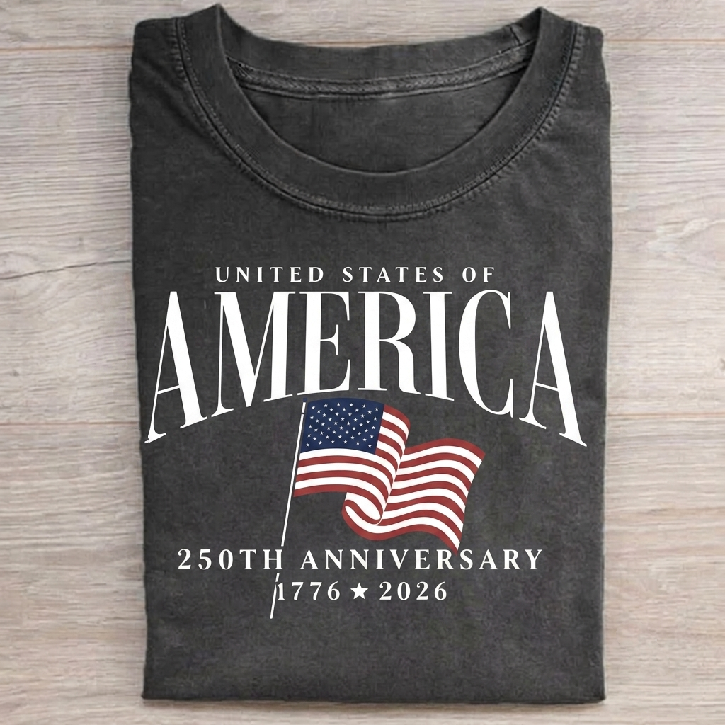 America's Semiquincentennial T-Shirt Vintage Washed DTG Graphic Tee | ZalleStudio