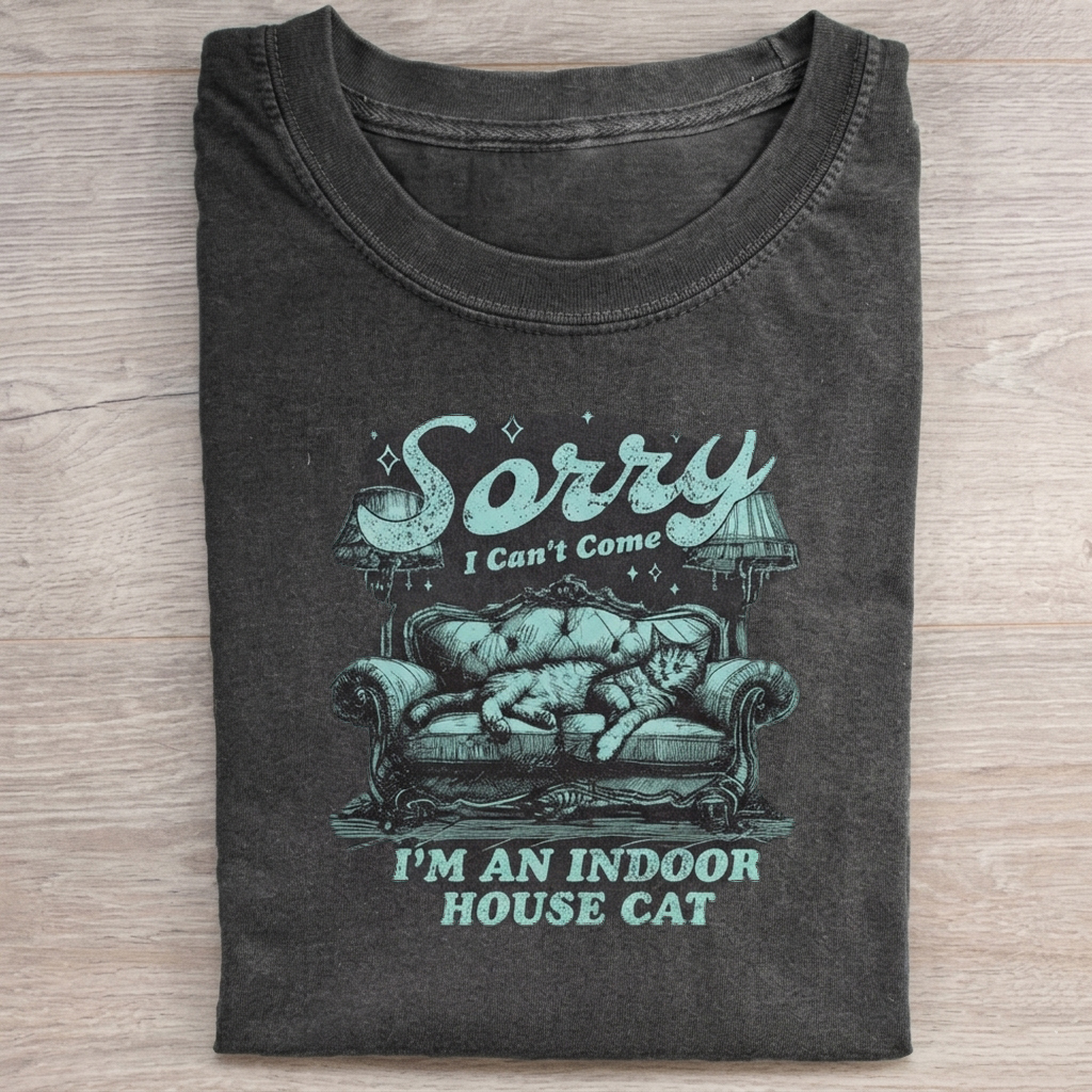 Sorry I Can't Come, Indoor House Cat T-shirt