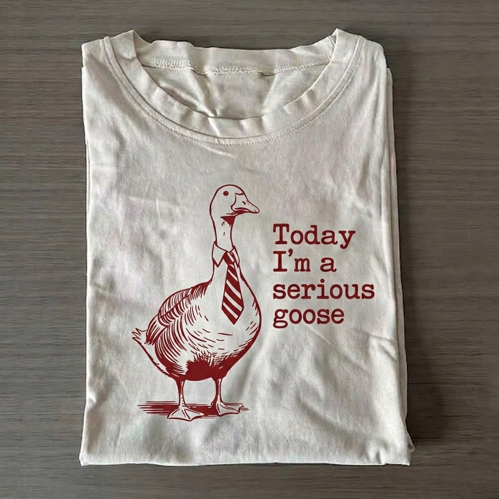 Today I'm A Serious Goose T-shirt Vintage Washed DTG Graphic Tee | ZalleStudio