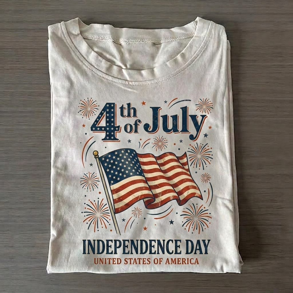 4th Of July United States T-Shirt Vintage Washed DTG Graphic Tee | ZalleStudio