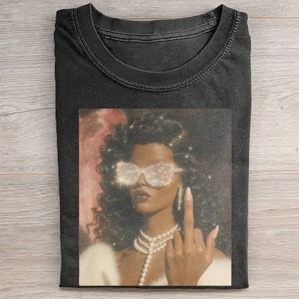 BLACK GIRL DOLL GIRL FUNNY MEME TEE Vintage Washed DTG Graphic Tee | ZalleStudio