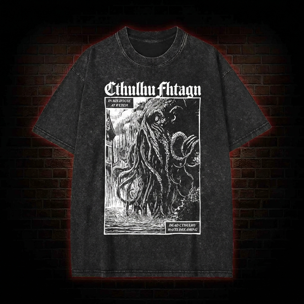 Cthulhu Fhtagn Washed T-shirt