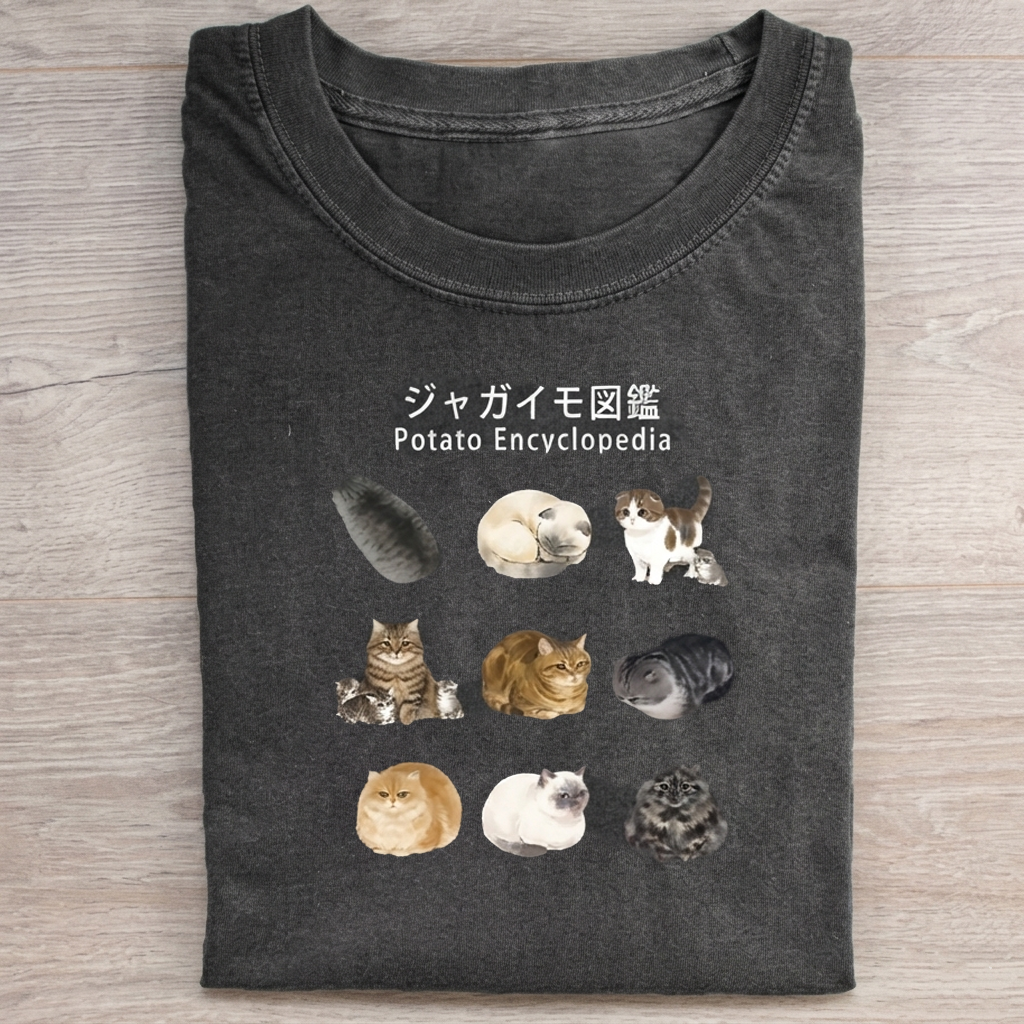 Potato Cat Encyclopedia T-Shirt