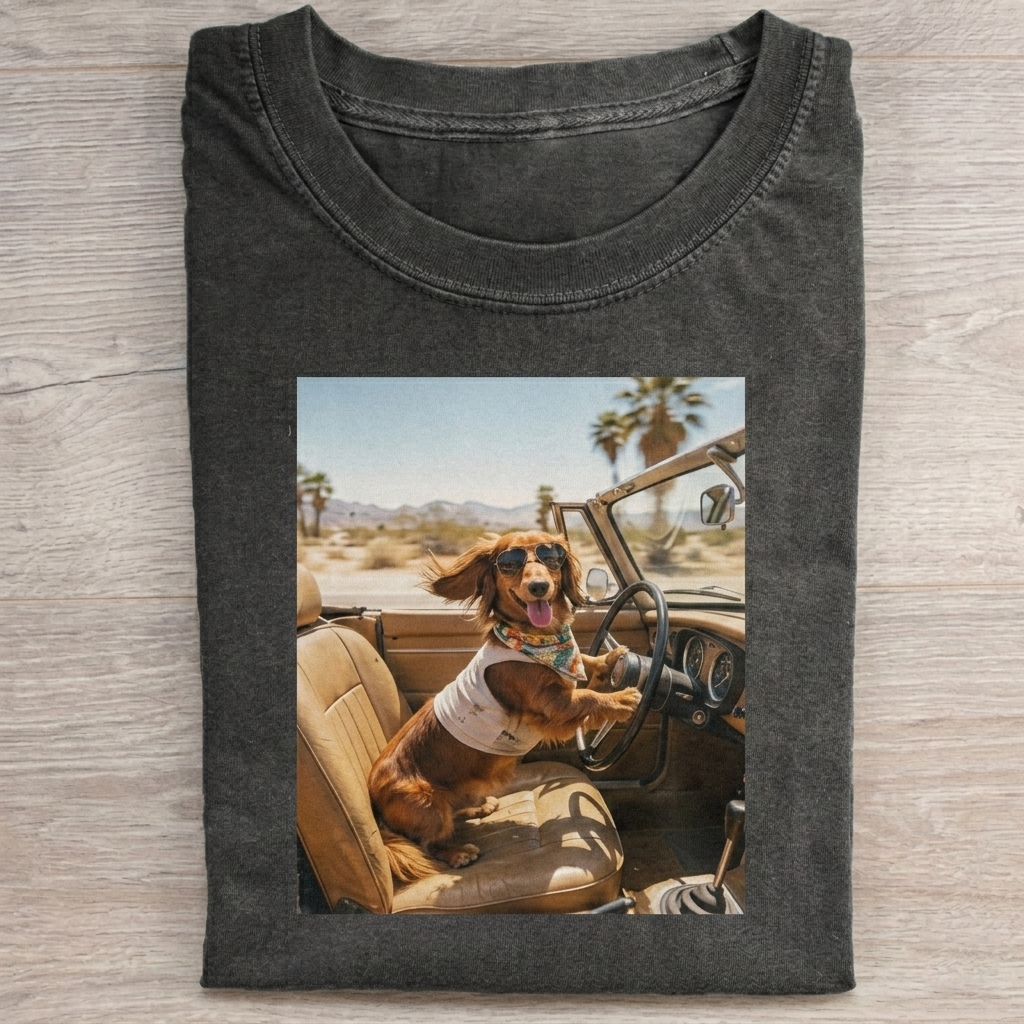 Funny Dachshund Driving T-shirt