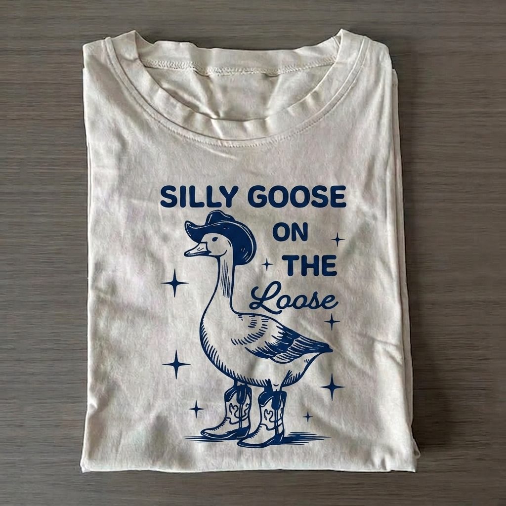 Retro Comfort Silly Goose T-shirt  Vintage Washed DTG Graphic Tee | ZalleStudio
