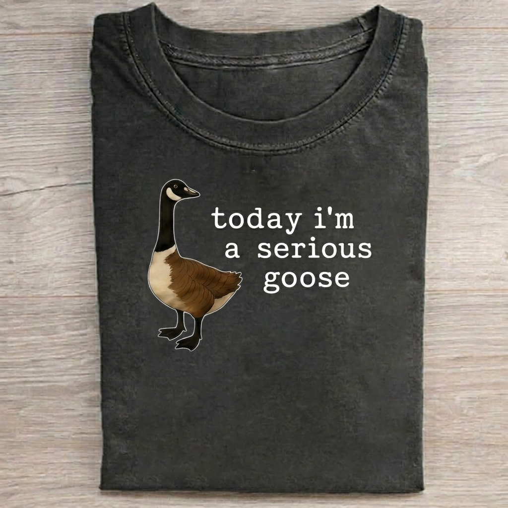 Serious Goose T-shirt Vintage Washed DTG Graphic Tee | ZalleStudio