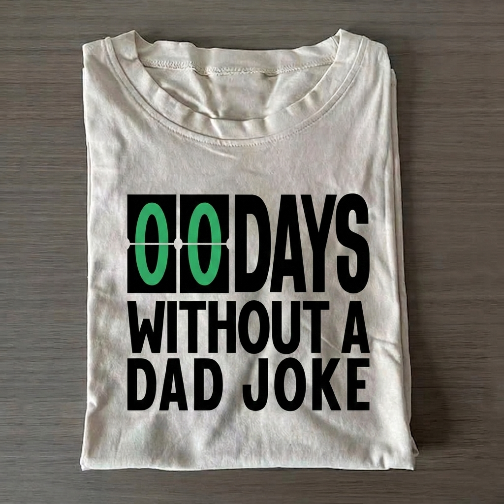 “Zero Days Without a Dad Joke” Funny T-Shirts Vintage Washed DTG Graphic Tee | ZalleStudio
