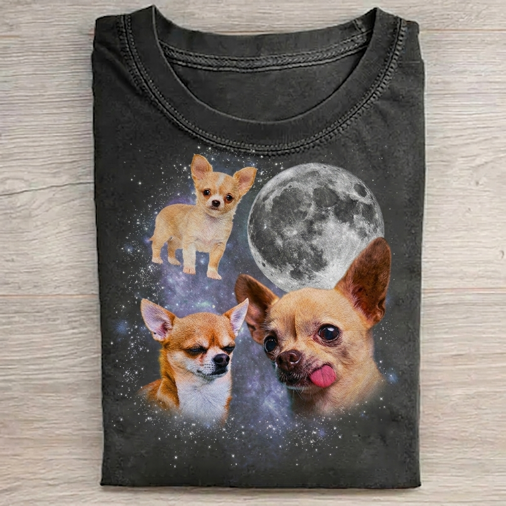Retro Chihuahua Moon T-shirt