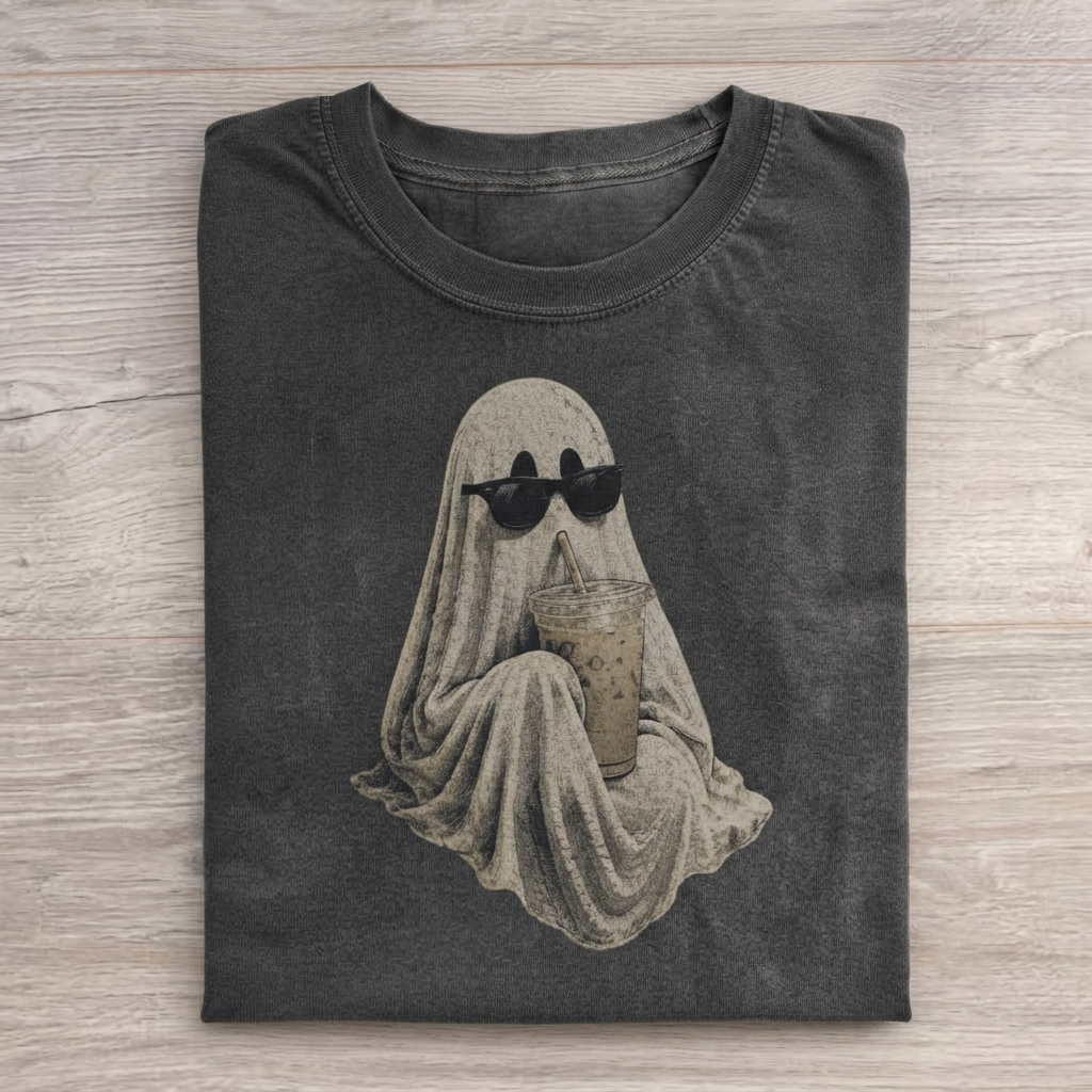 Ghost Drinking Coffee T-Shirt
