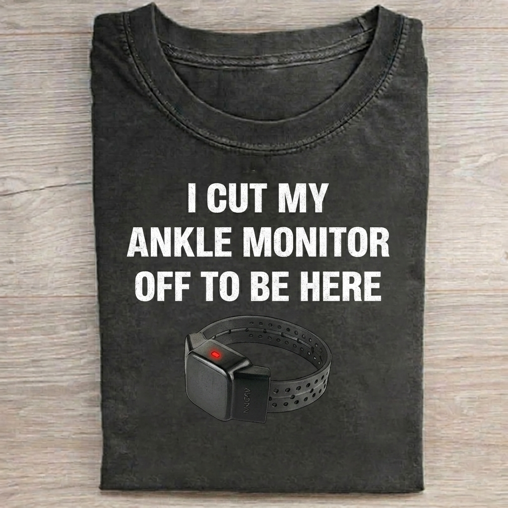 I Cut My Ankle Monitor Off T-shirt Vintage Washed DTG Graphic Tee | ZalleStudio