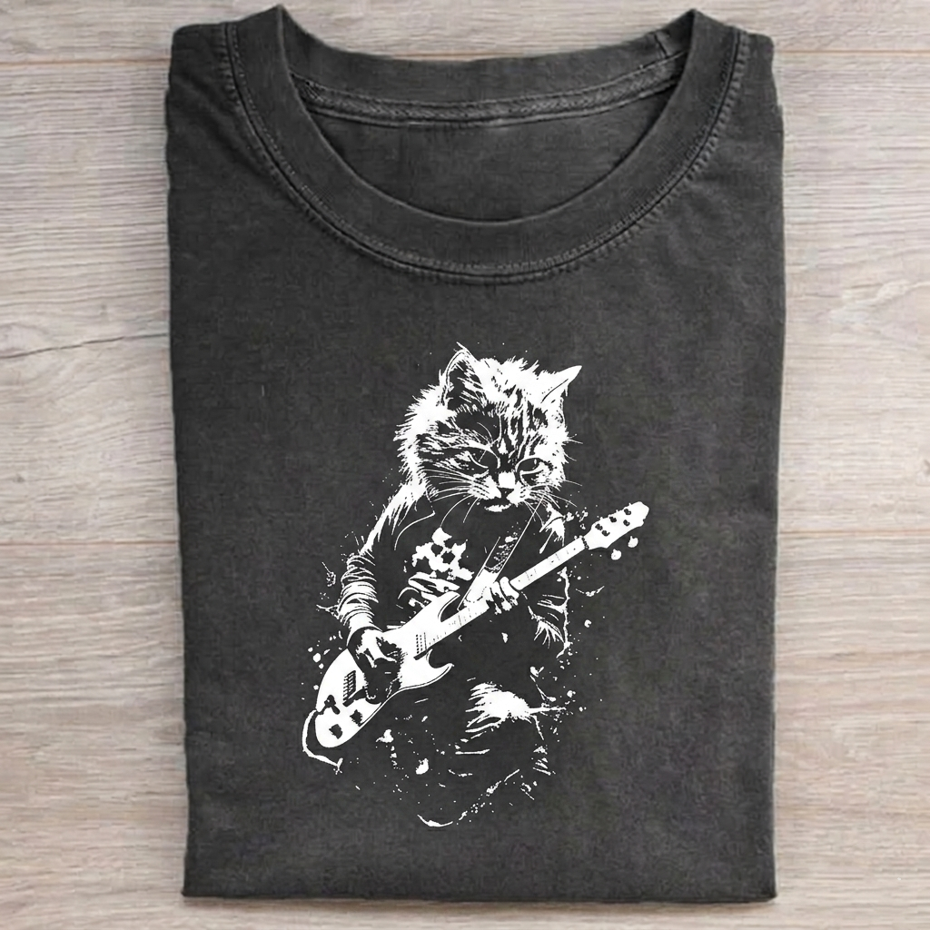 Rock Cat Guitar T-shirt