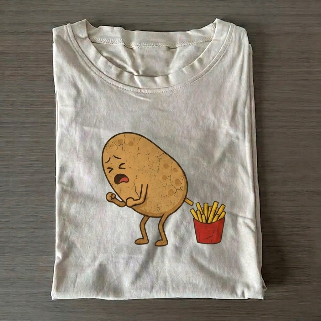 Funny fried potato T-shirt Vintage Washed DTG Graphic Tee | ZalleStudio