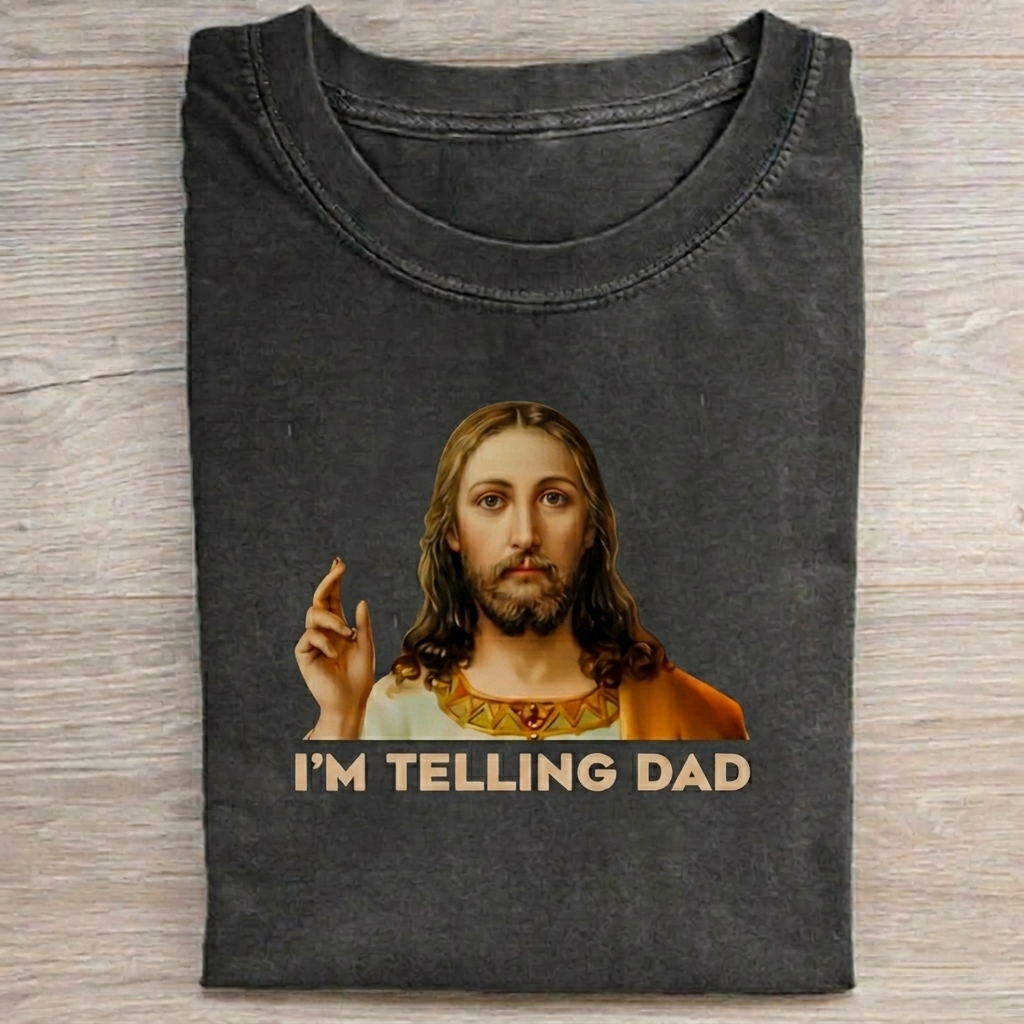 I'm Telling Dad T-shirt Vintage Washed DTG Graphic Tee | ZalleStudio