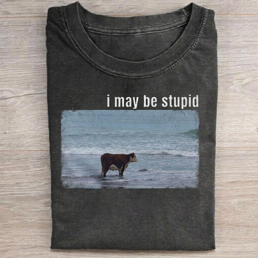 I May Be Stupid T-shirt Vintage Washed DTG Graphic Tee | ZalleStudio