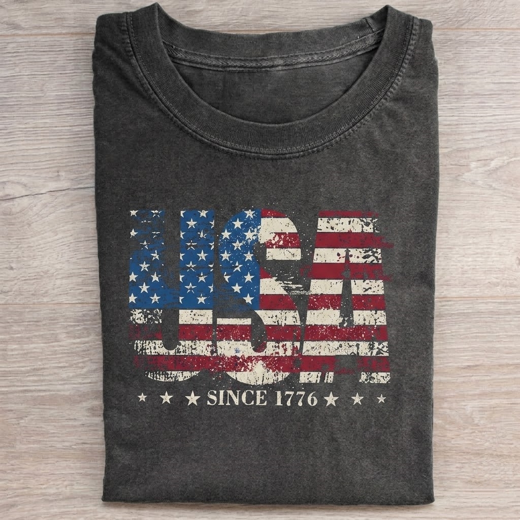 Retro American Flag Patriotic T-shirt
