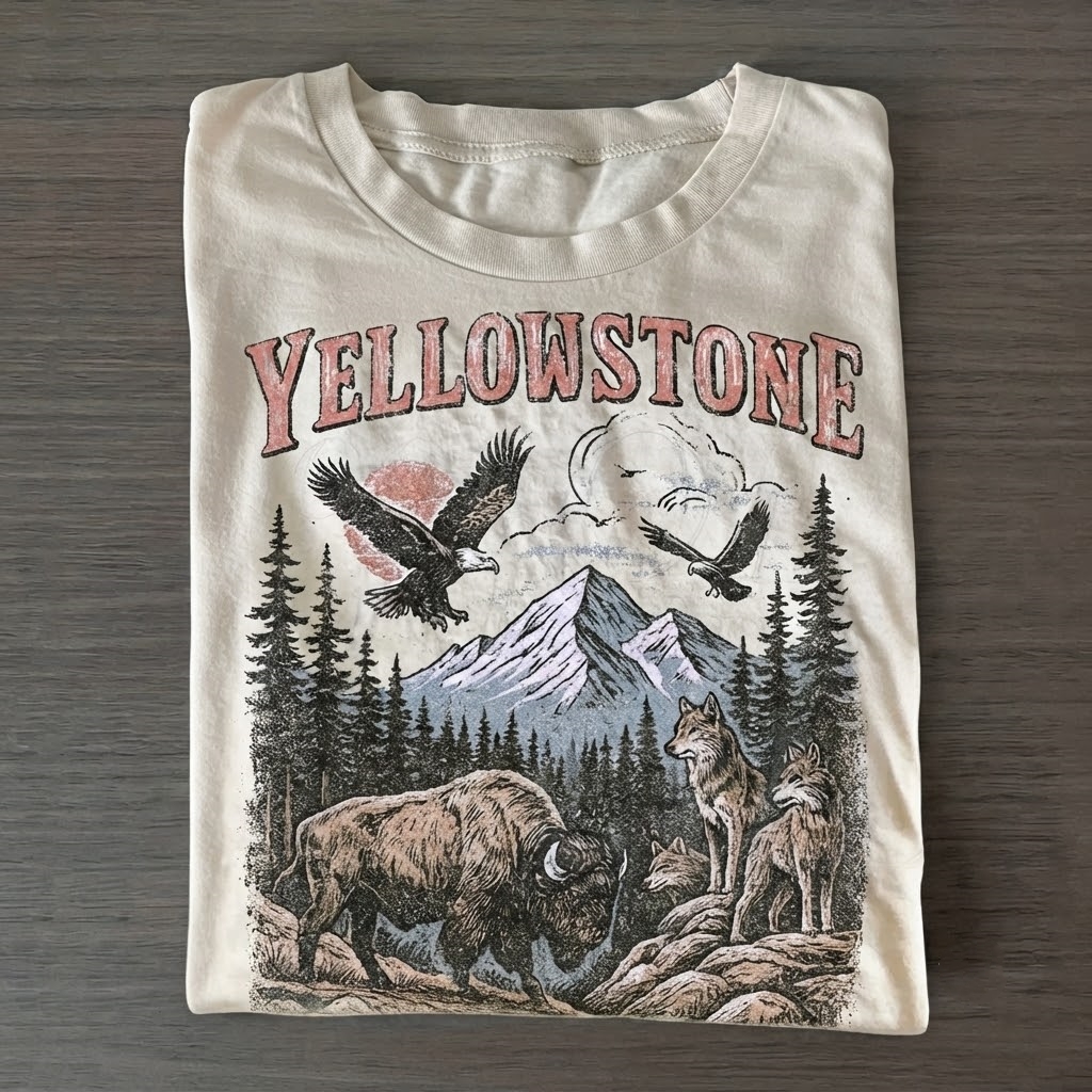 Yellowstone National Park Vintage 90s Stlye T-Shirt