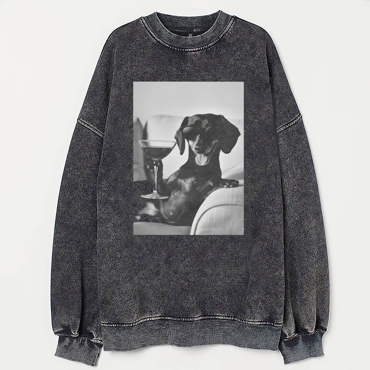 Vintage Funny Dachshund T-shirt/Sweatshirt Vintage Washed DTG Graphic Tee | ZalleStudio