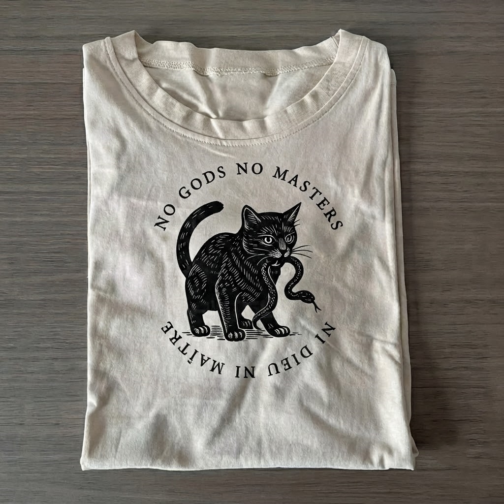 No Kings No Gods No Masters Cat T-Shirt