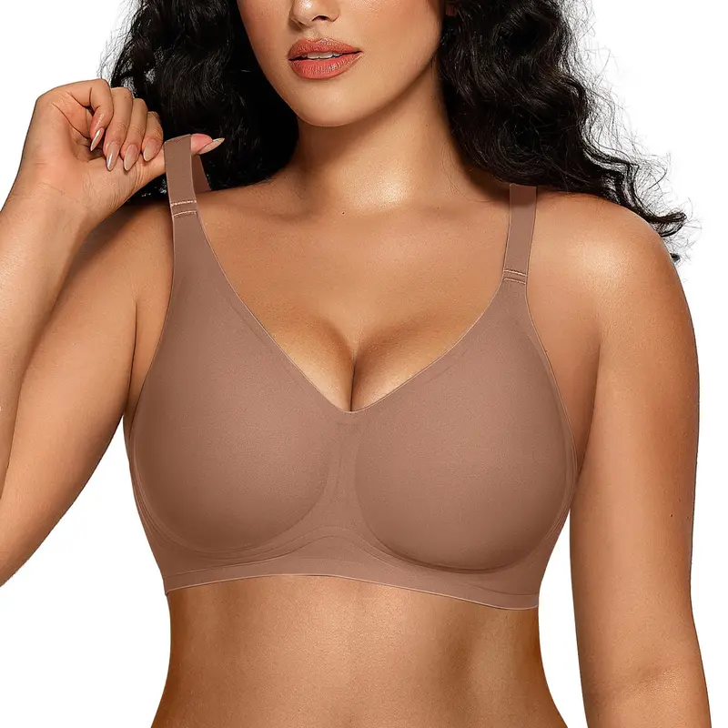 OEAK Women Comfortable Push Up Bras Wireless Seamless Full Coverage Jelly Bra Buttery Soft Everyday Tshirt Bra Convertible Bra