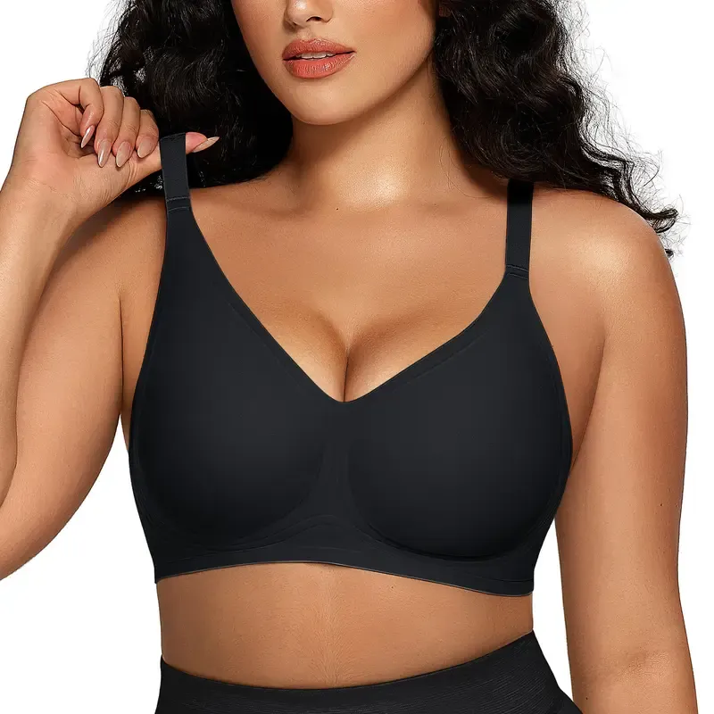 OEAK Women Comfortable Push Up Bras Wireless Seamless Full Coverage Jelly Bra Buttery Soft Everyday Tshirt Bra Convertible Bra