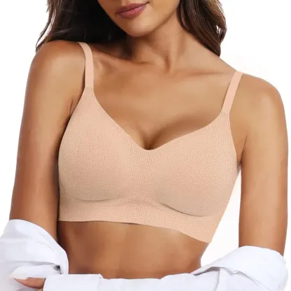 OEAK Womens Seamless Jelly Bra No Underwire Comfort Push Up Bras Buttery Soft Wireless Full Coverage Sport Everyday Bra