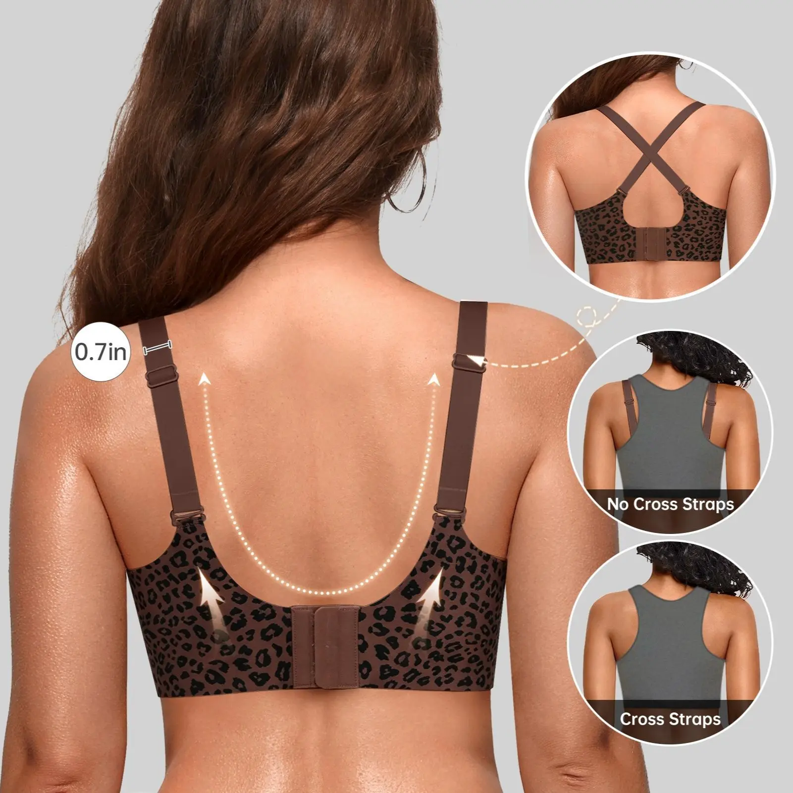 OEAK Women Jelly Bras No Underwire Scalloped V Neck Push Up Bra Buttery Soft Tshirt Bra Seamless Full Coverage Everyday Bras
