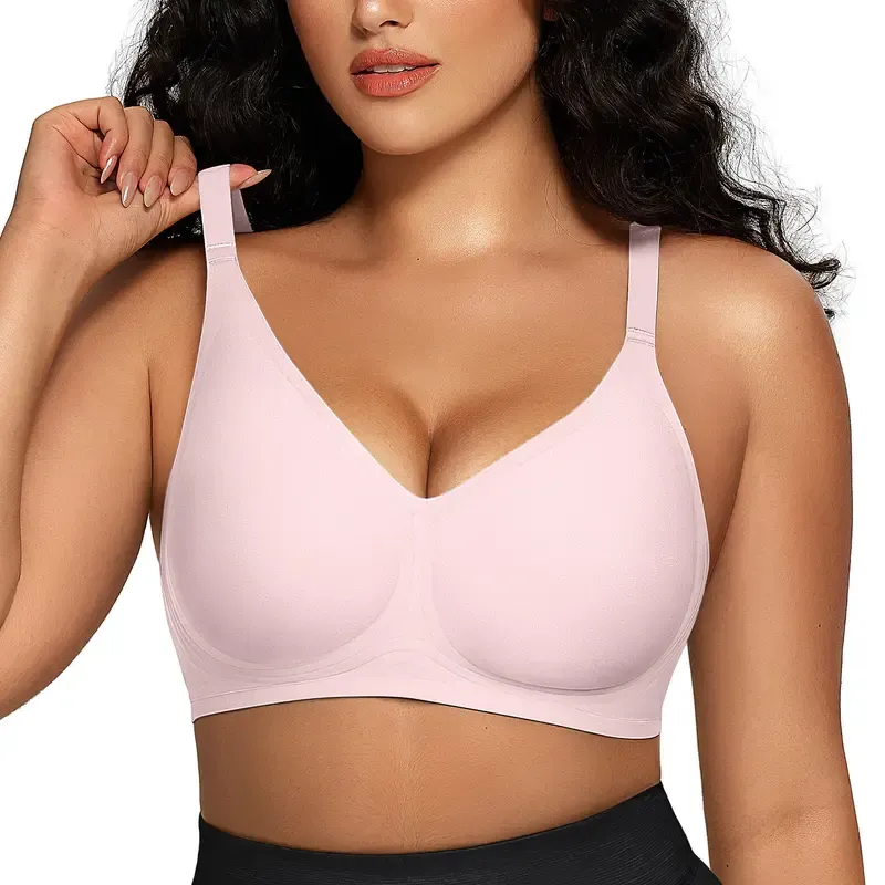 OEAK Women Comfortable Push Up Bras Wireless Seamless Full Coverage Jelly Bra Buttery Soft Everyday Tshirt Bra Convertible Bra