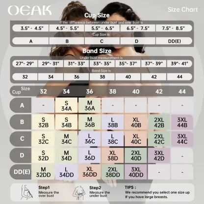 OEAK Womens Wireless Seamless Bras Deep V No Underwire Push Up Jelly Bras Supportive Full Coverage Bralettes Plunge T Shirt Bra