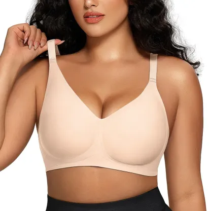 OEAK Women Comfortable Push Up Bras Wireless Seamless Full Coverage Jelly Bra Buttery Soft Everyday Tshirt Bra Convertible Bra