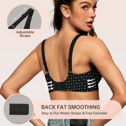 OEAK Womens Wireless Seamless Bras Deep V No Underwire Push Up Jelly Bras Supportive Full Coverage Bralettes Plunge T Shirt Bra