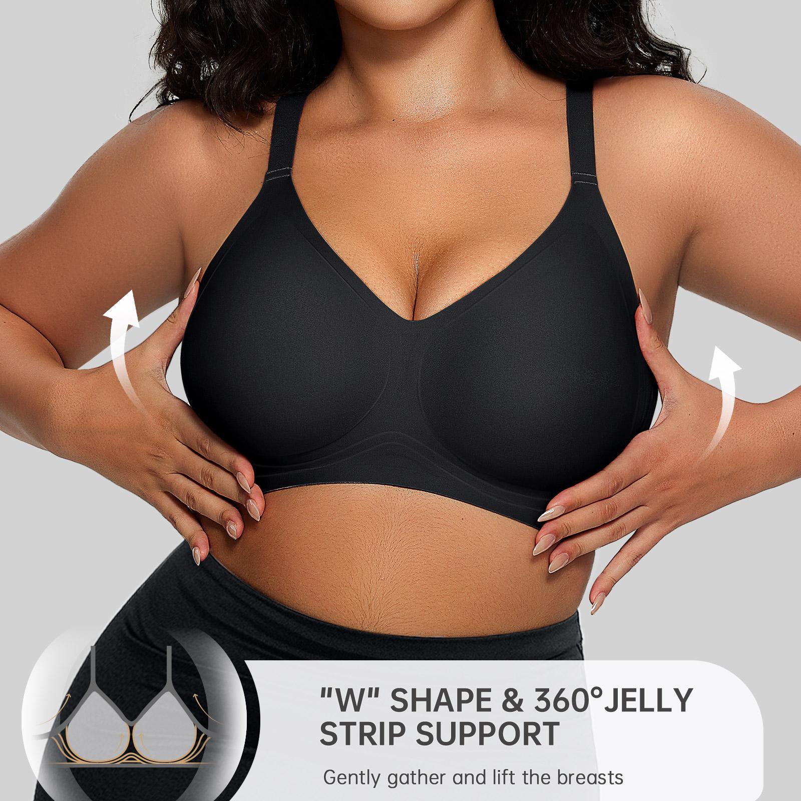 OEAK 2PCS Women Comfortable Push Up Bras Wireless Seamless Full Coverage Jelly Bra Buttery Soft Everyday Tshirt Bra Convertible Bra OEAK 2PCS Women Comfortable Push Up Bras Wireless Seamless Full Coverage Jelly Bra Buttery Soft Everyday Tshirt Bra Convertible Bra