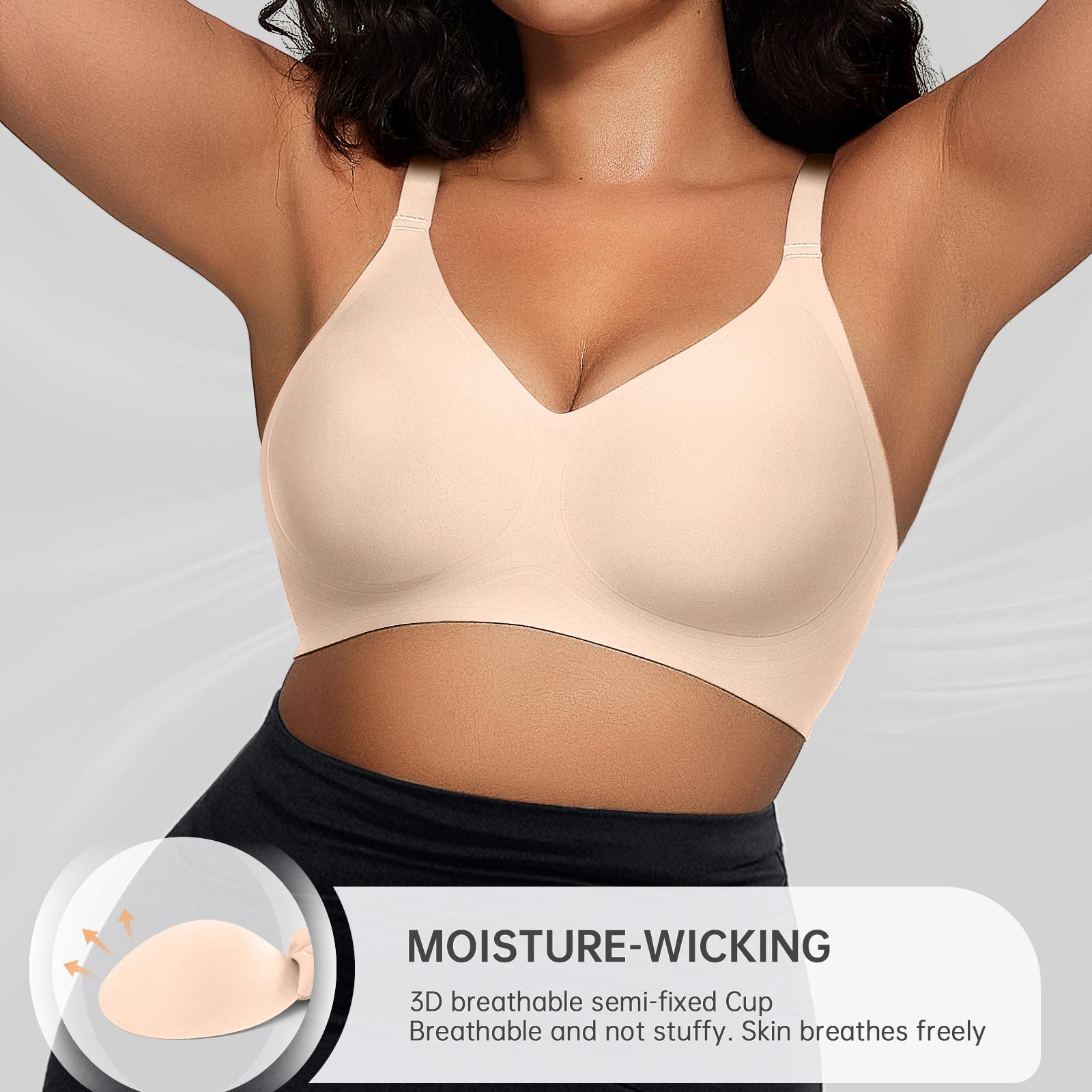 OEAK 2PCS Women Comfortable Push Up Bras Wireless Seamless Full Coverage Jelly Bra Buttery Soft Everyday Tshirt Bra Convertible Bra OEAK 2PCS Women Comfortable Push Up Bras Wireless Seamless Full Coverage Jelly Bra Buttery Soft Everyday Tshirt Bra Convertible Bra