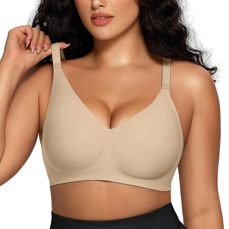 OEAK Women Comfortable Push Up Bras Wireless Seamless Full Coverage Jelly Bra Buttery Soft Everyday Tshirt Bra Convertible Bra
