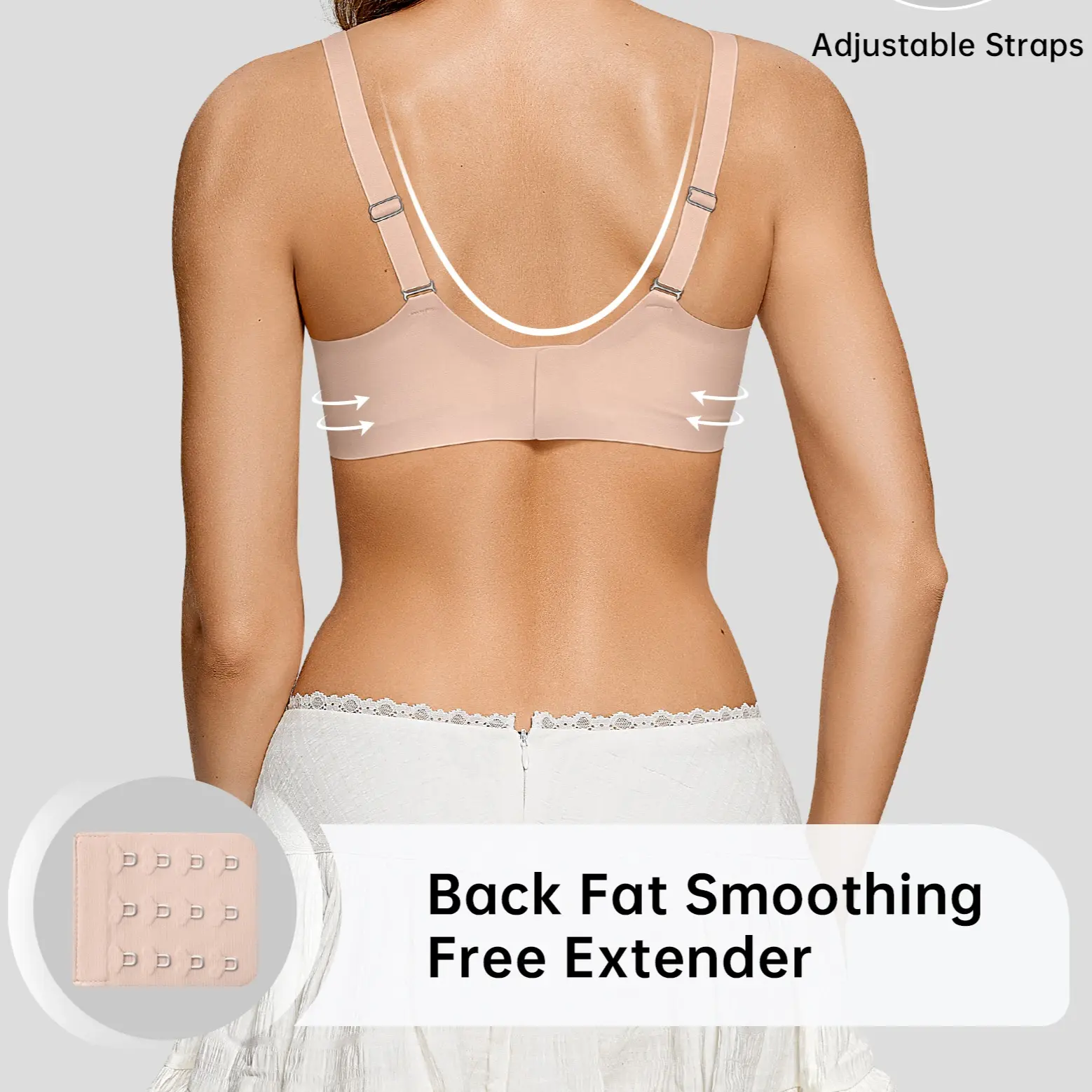 OEAK Womens Wireless Bras Push Up Bralettes No Underwire Supportive Scalloped Tshirt Jelly Bra Seamless Comfortable Everyday Bras
