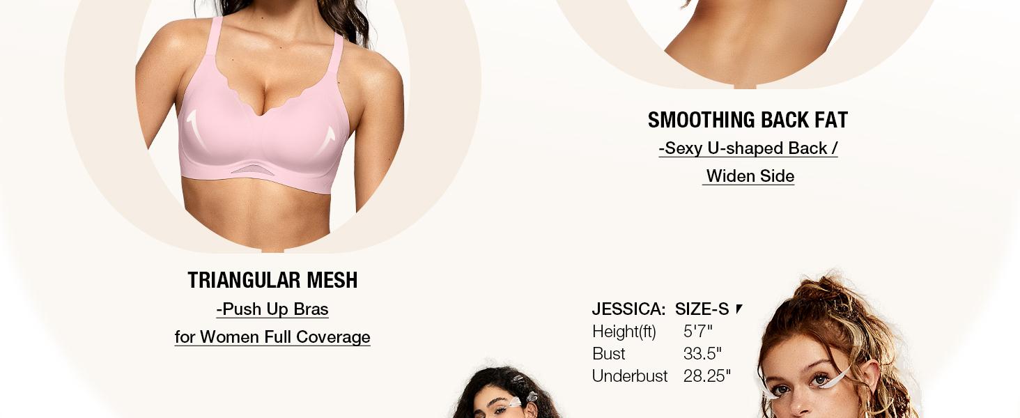 OEAK Womens Wireless Bras Push Up Bralettes No Underwire Supportive Scalloped Tshirt Jelly Bra Seamless Comfortable Everyday Bras OEAK Womens Wireless Bras Push Up Bralettes No Underwire Supportive Scalloped Tshirt Jelly Bra Seamless Comfortable Everyday Bras