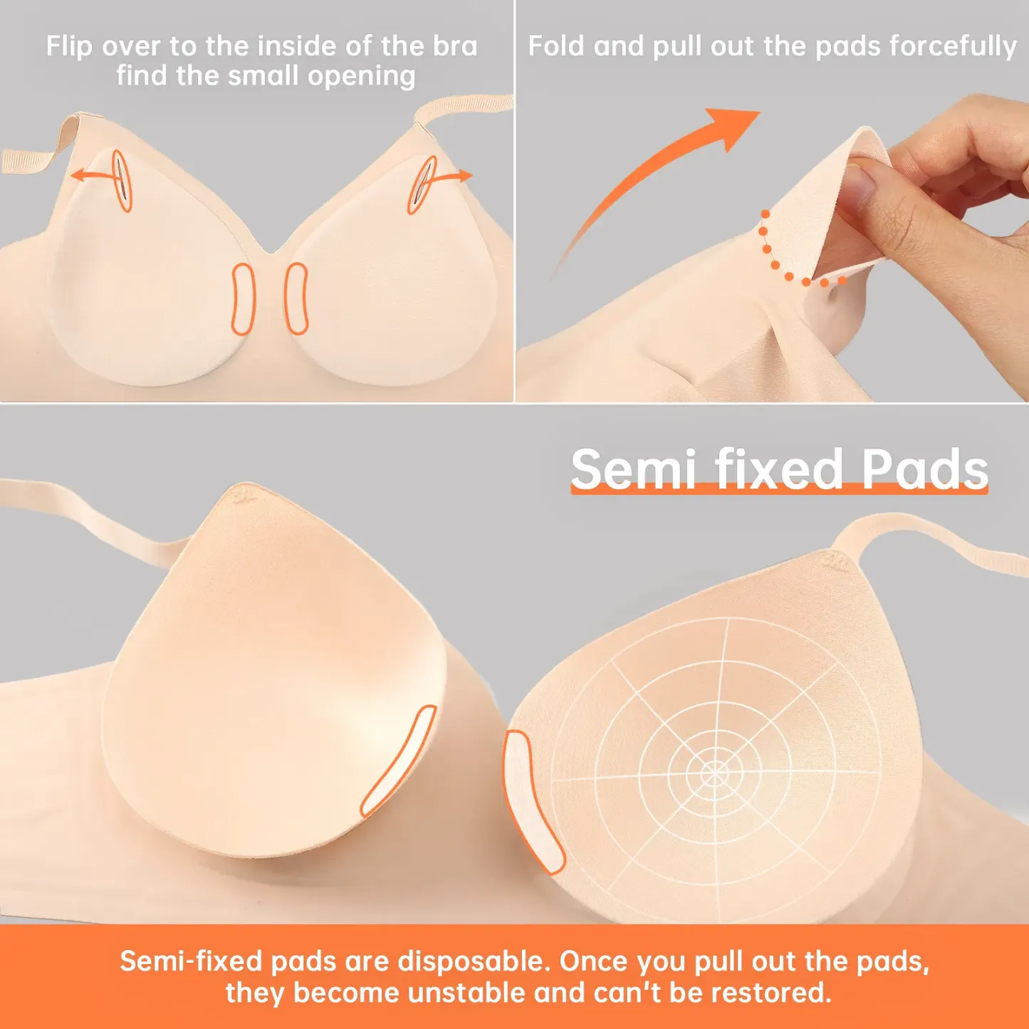 OEAK Women Comfortable Push Up Bras Wireless Seamless Full Coverage Jelly Bra Buttery Soft Everyday Tshirt Bra Convertible Bra
