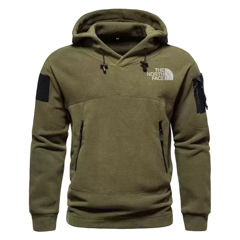 2025 Men's hooded outdoor tactical solid color hoodie