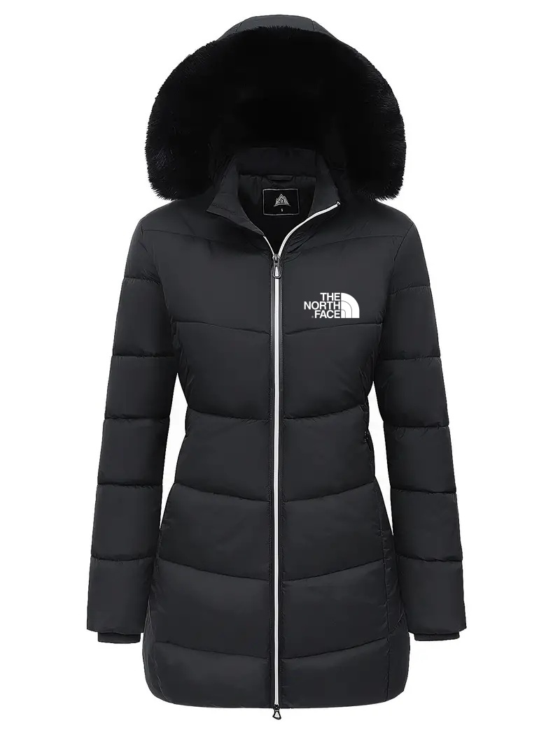 2024 The Nottgrth Face-Zipper Fur Lined Hooded Down Jacket Casual Warm