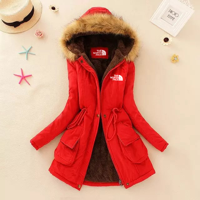 2024 THE NORttgTH FACE-Autumn and Winter New Women's Large Size Thickened Standard Long Sleeve Hooded Lambswool Cotton Jacket Women's Jacket