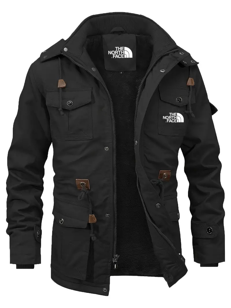 2025 THE NORttgTH FACE-Men's Fleece Lined Work Jacket - Waterproof, Hooded, Multi-Pocket, Breathable, Soft, Durable Jacket