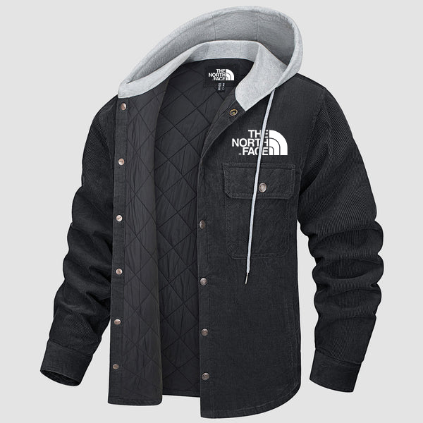 2025 THE NORttgTH FACE-Men's Lightweight Hooded Corduroy Jacket for Casual Fall Wear