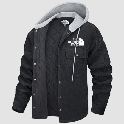 2025 THE NORttgTH FACE-Men's Lightweight Hooded Corduroy Jacket for Casual Fall Wear